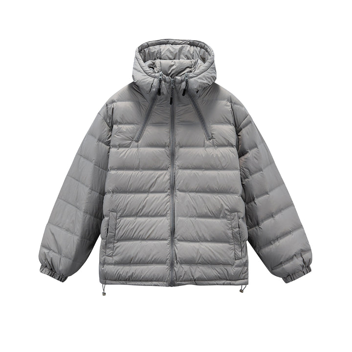 Herren Boxy-Pufferjacke mit hoher Stehkapuze, doppeltem Frontreißverschluss und Tunnelzug Drune