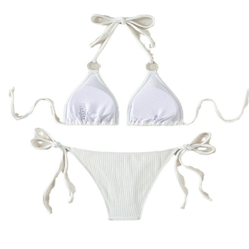 Damen Triangel-Bikini mit raffinierten Ringen und verstellbaren Bindebändern Drune