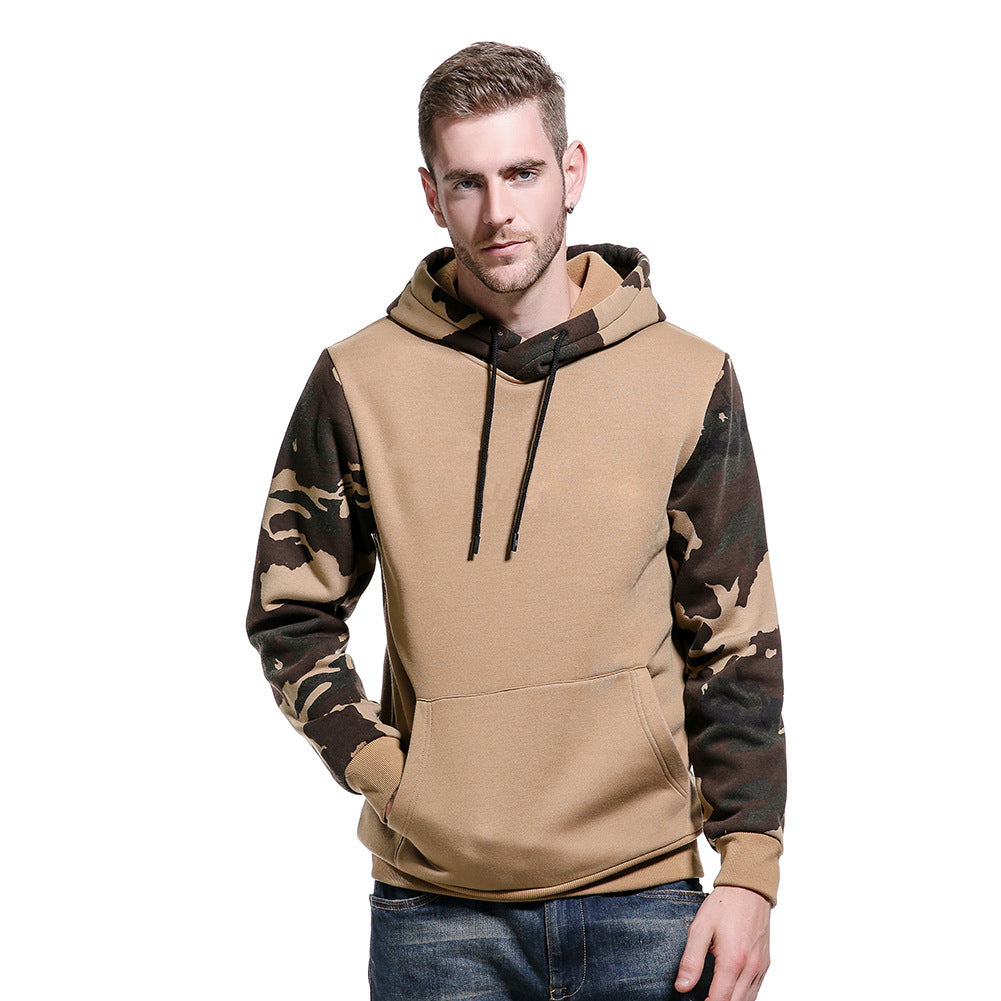 Herren Aktive Camouflage Pullover Hoodie mit Känguru Tasche Drune