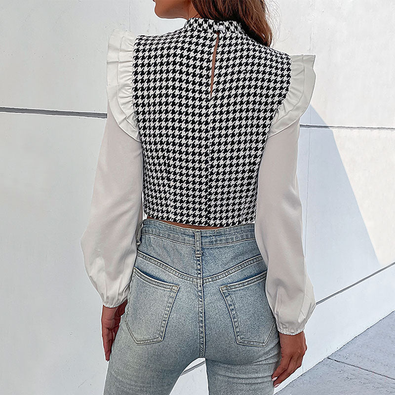 Damen Modisches Bustier-Oberteil mit Puffärmeln Drune
