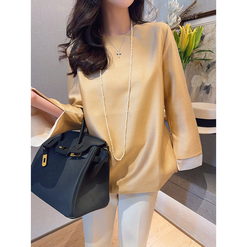 Damen Elegante Bluse aus hochwertigem Stoff mit exklusivem Schnitt Drune