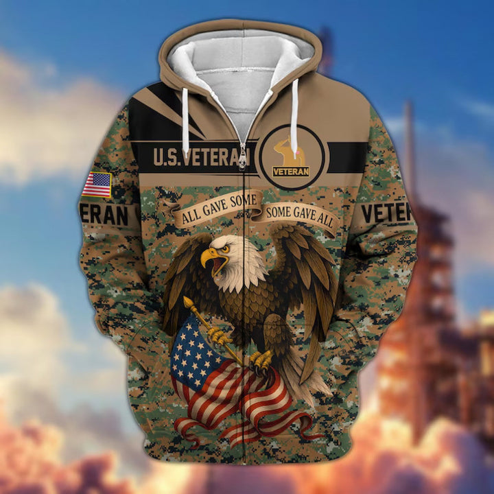 Herren Kapuzensweater mit amerikanischem Veteranenmotiv Drune