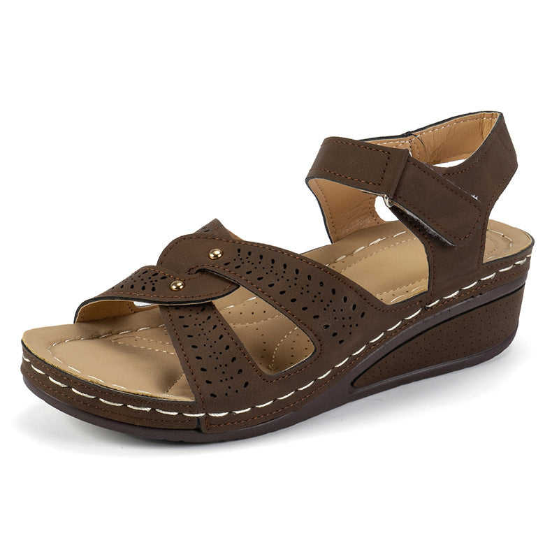 Damen Orthopädische Keil-Sandalen mit verstellbaren Riemen Drune