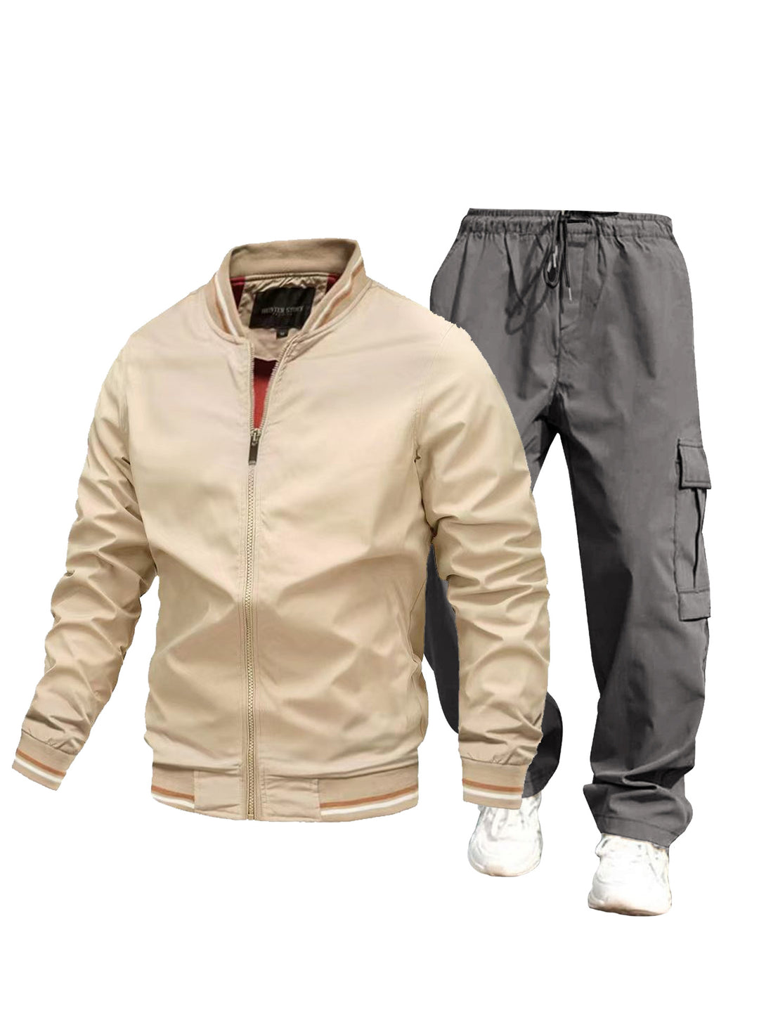 Herren Sportliche Jacke und Cargo-Hose Set Drune