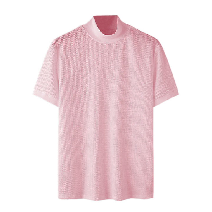 Herren nan Kurzarm Feinstrickshirt mit Stehkragen Drune