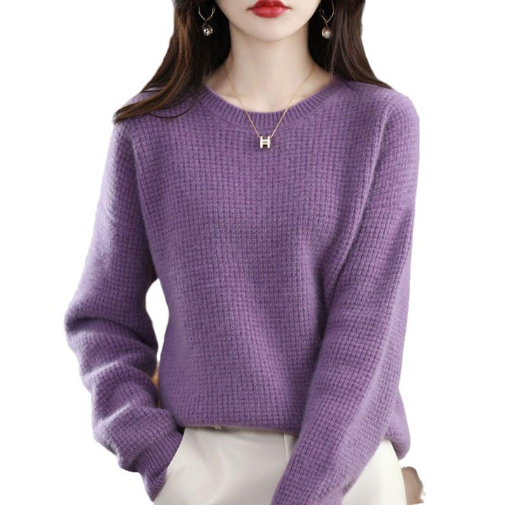 Damen lässiger und warmer Pullover aus noblem Strick Drune
