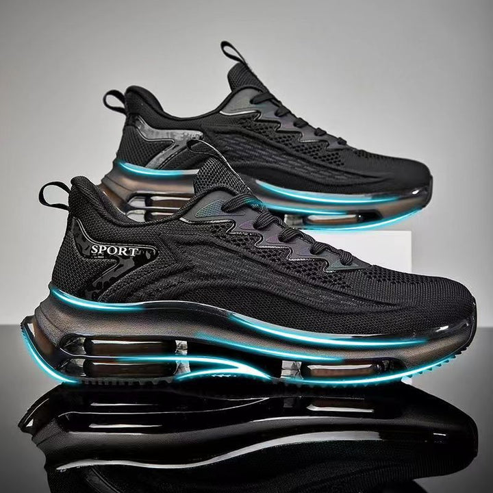 Unisex atmungsaktive Strick-Laufsneaker mit sichtbarer Luftkammer, verstärkter Ferse und rutschfester Profilsohle Drune