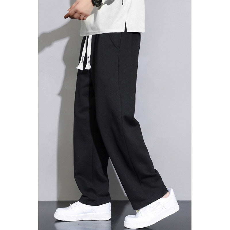 Herren Relaxed-Fit Jogginghose aus French-Terry mit weitem Bein und Tunnelzug Drune