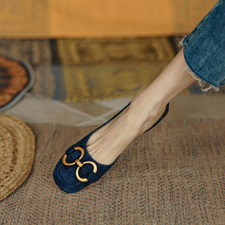 Damen Slingback Ballerinas mit eleganter Schnallen-Applikation Drune