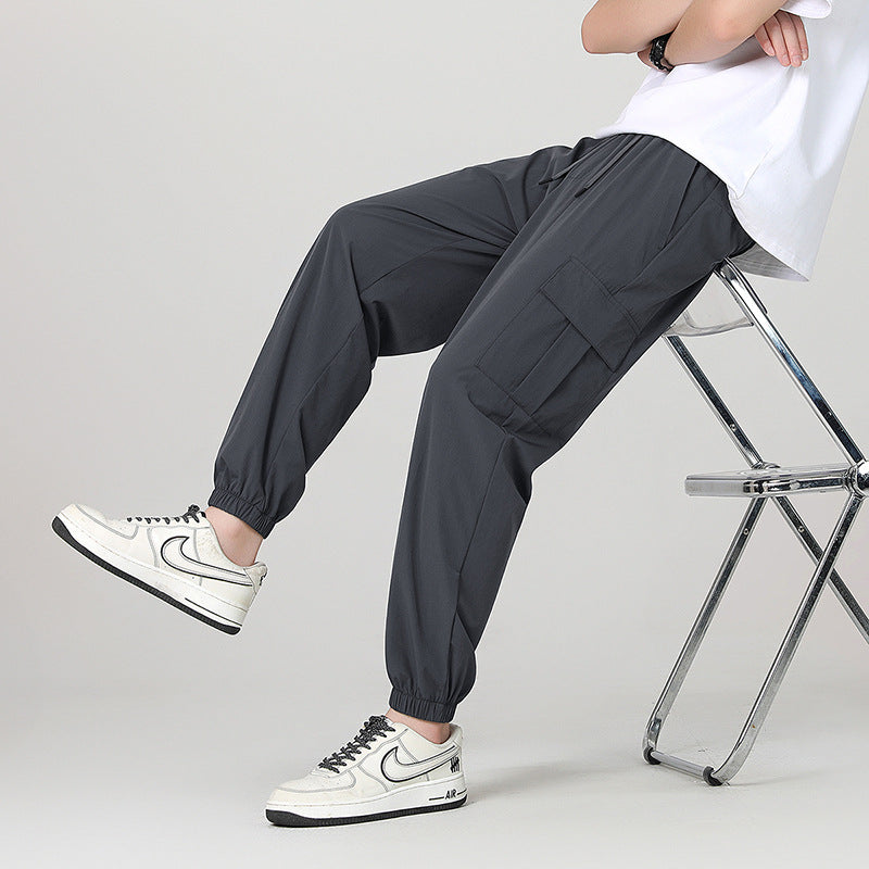 Herren Modische Cargo-Hose mit elastischem Bund und seitlichen Taschen Drune