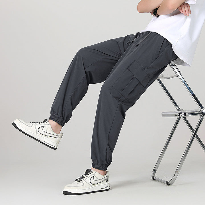 Herren Modische Cargo-Hose mit elastischem Bund und seitlichen Taschen Drune