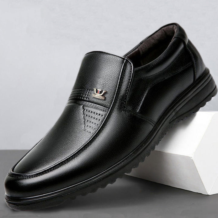 Herren Elegante und bequeme Slip-On Schuhe aus hochwertigem Leder mit rutschfester Sohle Drune
