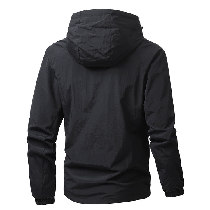 Herren Leichte Funktionsjacke mit verstellbarem Kapuzenkragen Drune