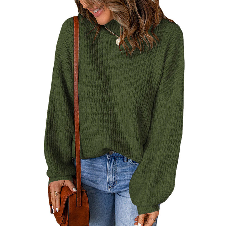 Damen Übergroßer Pullover mit strukturiertem Muster und hochgeschlossenen Ausschnitt Drune