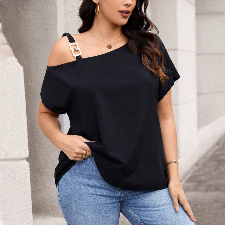 Damen asymmetrisches Oberteil mit modischem Schulterdesign Drune
