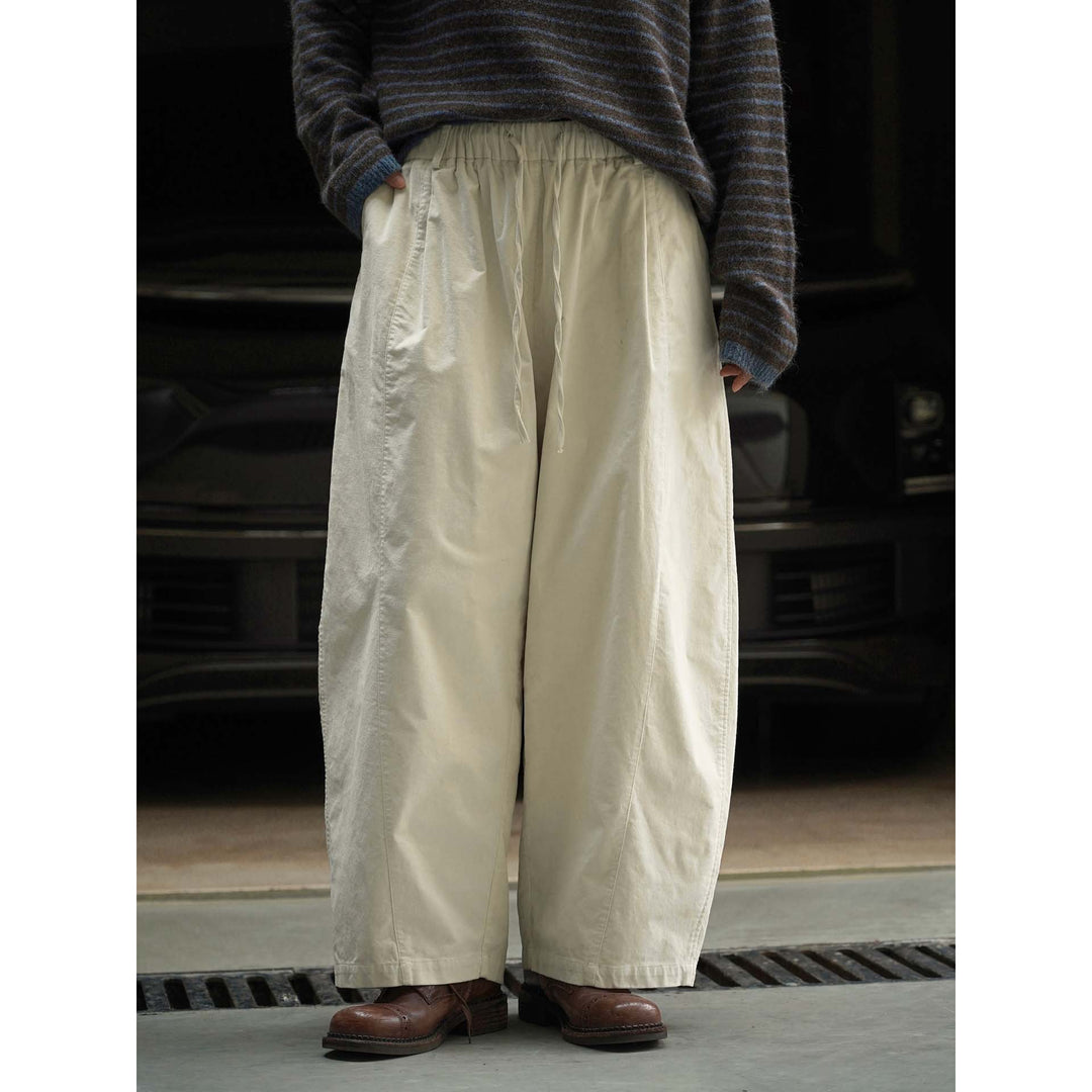 Damen Weite Culotte-Stil-Hose mit elastischem Tunnelzugbund aus Baumwollmix Drune