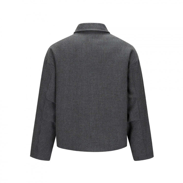 Herren Kurze kastige Wollmix-Übergangsjacke mit verdeckter Knopfleiste und Raglanärmeln Drune