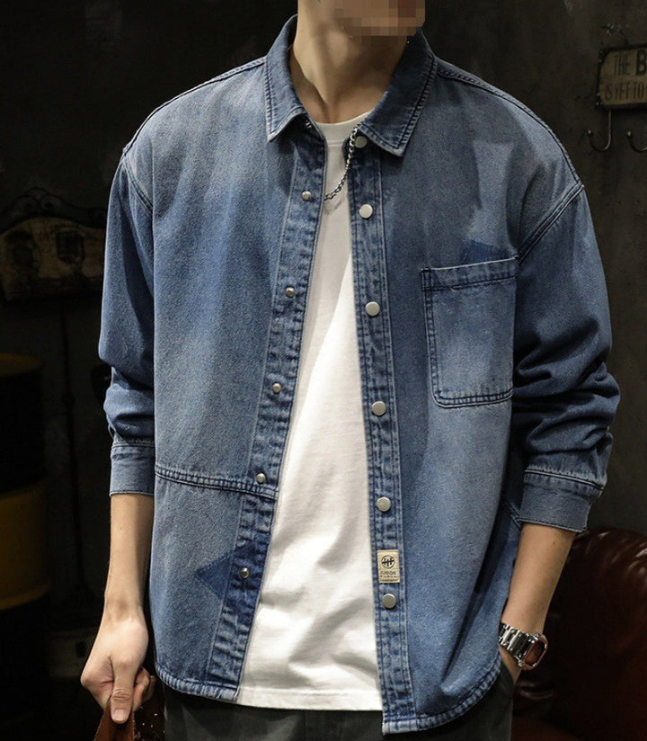Herren Denim-Hemdjacke mit modernen Details Drune