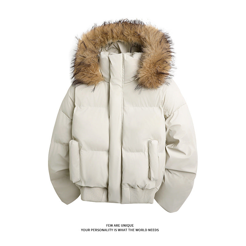 Damen modische Steppjacke mit kuscheligem Kunstfellbesatz und praktischen Taschen Drune