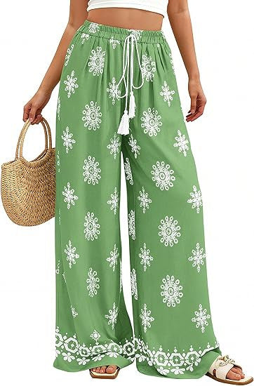 Damen weite Sommerhose mit Boho-Muster Drune