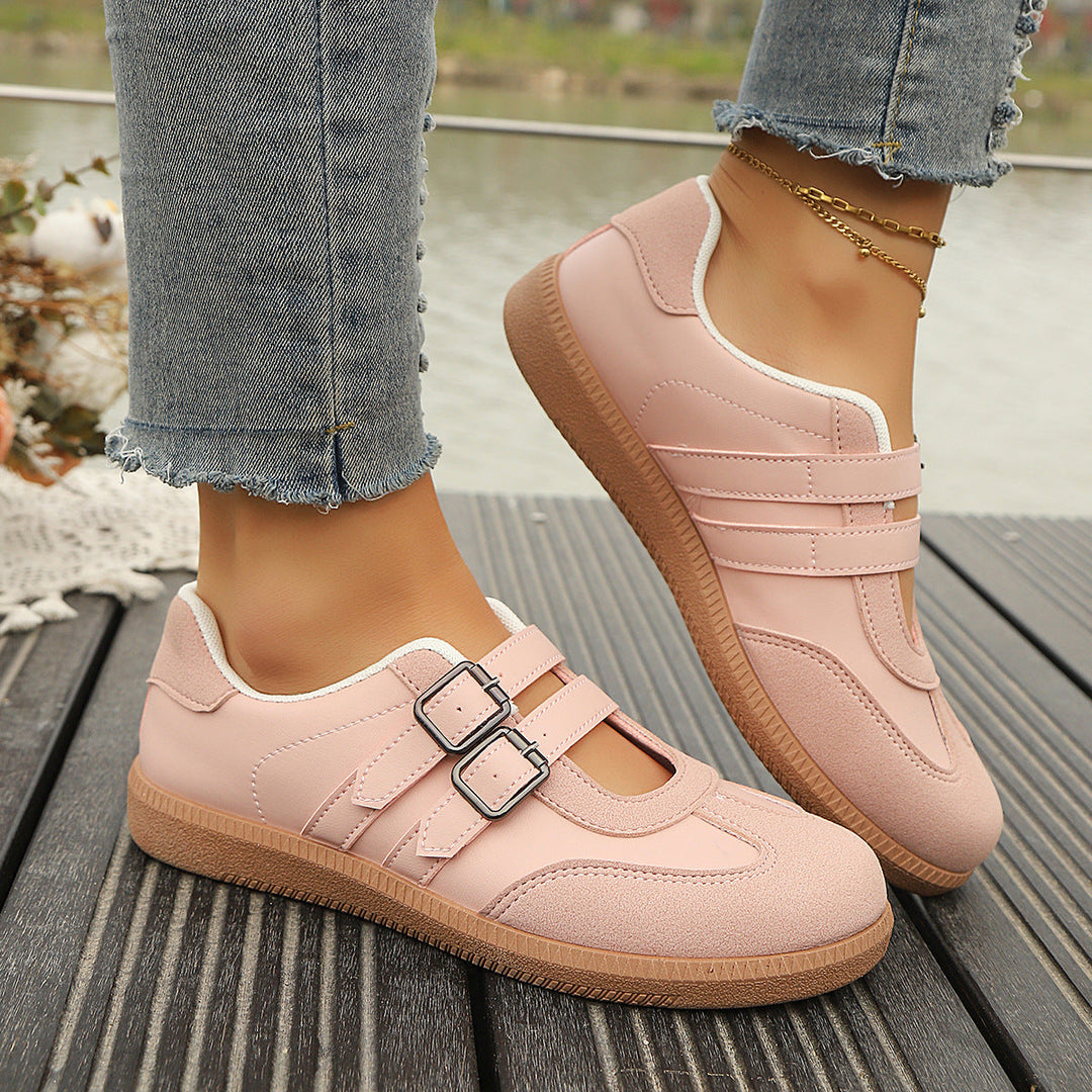 Damen Komfortable Sneakers mit doppeltem Klettverschluss Drune