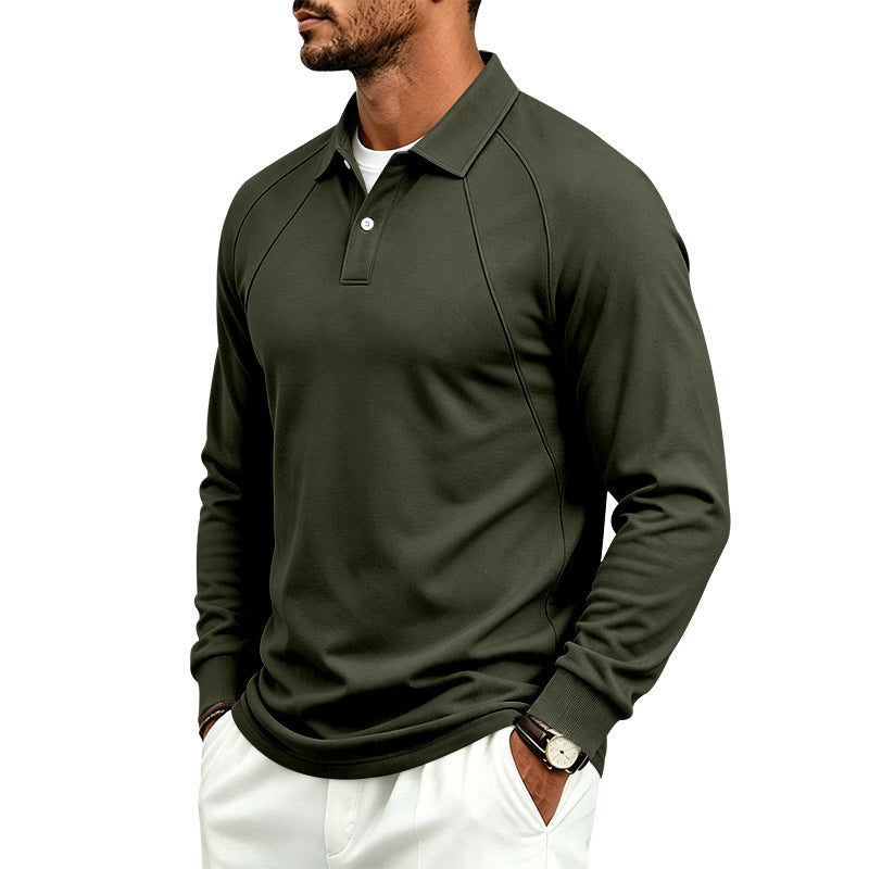 Herren Langarm-Poloshirt mit Raglannähten, Performance-Finish und sportlichem Kragen Drune