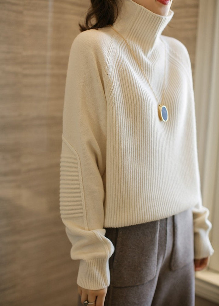 Damen Rollkragenpullover aus feinem Rippstrick mit Raglanärmeln und legerer Silhouette Drune