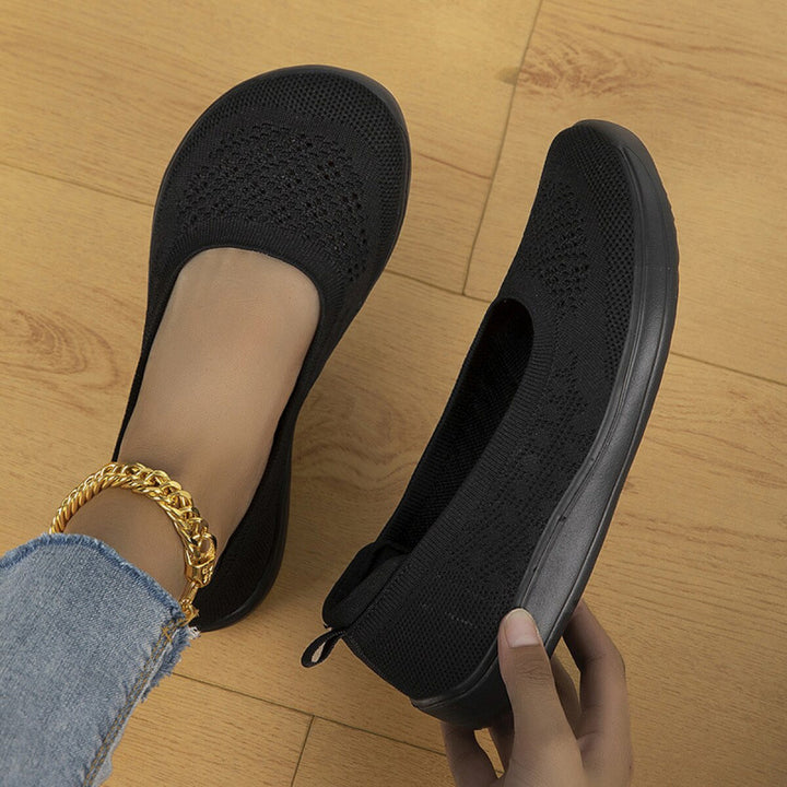 Damen Atmungsaktive Strick-Slipper mit ergonomischem Memory-Fußbett Drune