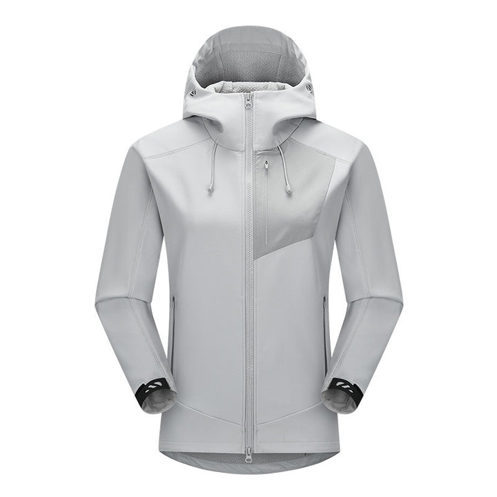 Herren Softshell-Trekkingjacke mit Kapuze atmungsaktiv winddicht dehnbar Drune