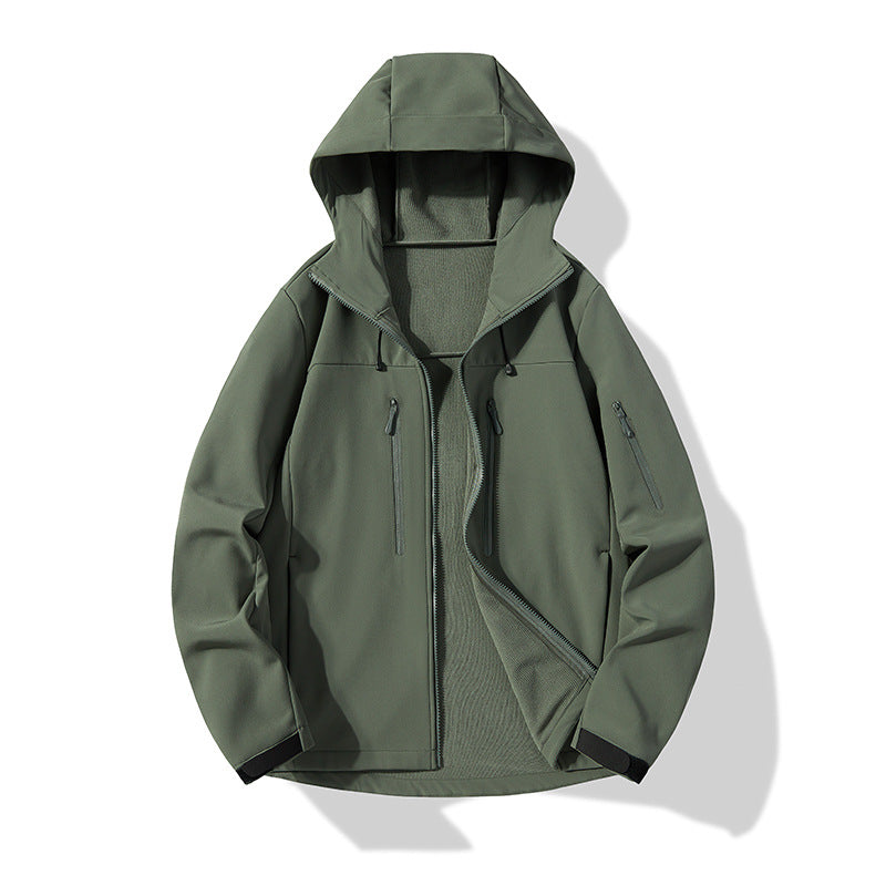 Herren Softshell-Kapuzenjacke mit winddichter Membran, atmungsaktivem Futter und Multifunktions-Taschen Drune