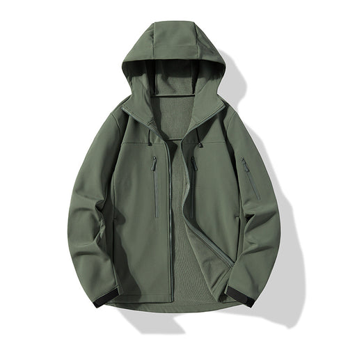 Herren Softshell-Kapuzenjacke mit winddichter Membran, atmungsaktivem Futter und Multifunktions-Taschen Drune