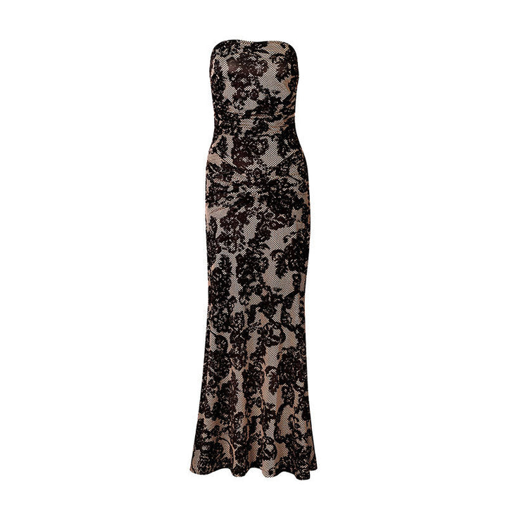 Damen Elegantes Spitzenkleid mit schmalem Schnitt und figurbetonter Silhouette Drune