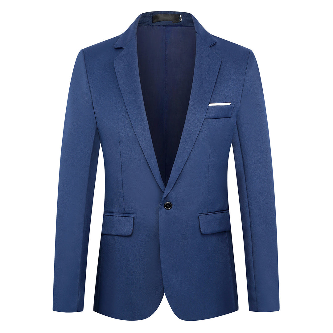Herren nan tailliertes Satin-Sakko mit schmaler Silhouette, Notch-Revers und dekorativer Brustpaspel Drune