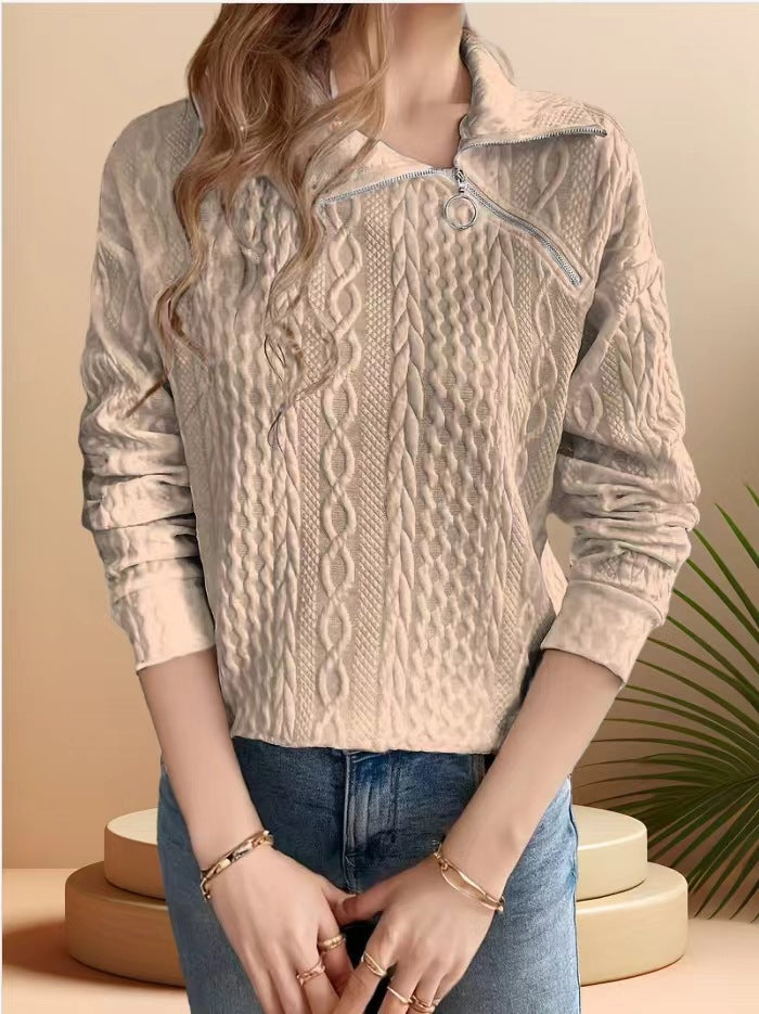 Damen Strickpullover mit half-zip und strukturiertem Design Drune
