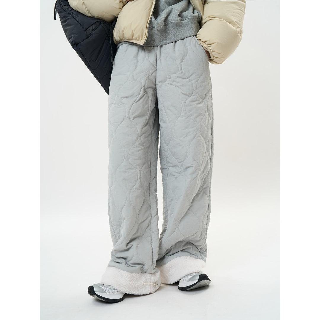 Damen Gesteppte Palazzohose mit Teddy‑Bündchen und Kordelzug Drune