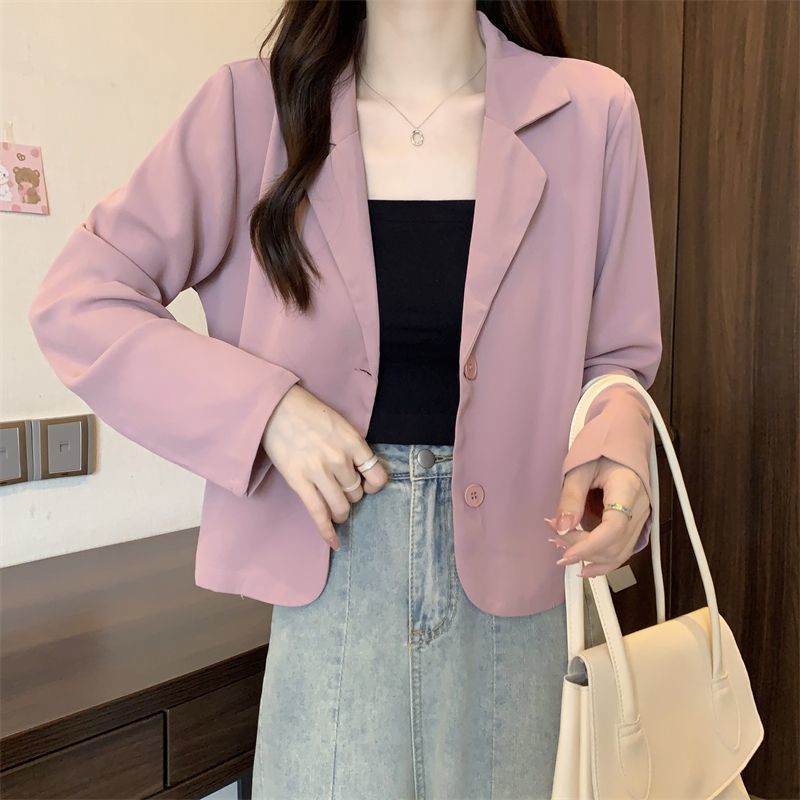 Damen modische Kurzjacke mit eleganter Knopf-Ausschnitt Drune