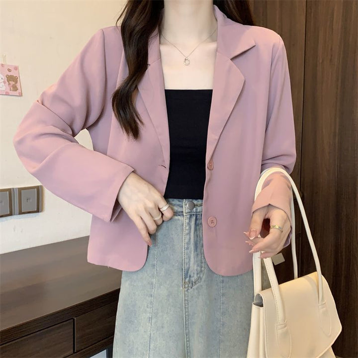 Damen modische Kurzjacke mit eleganter Knopf-Ausschnitt Drune