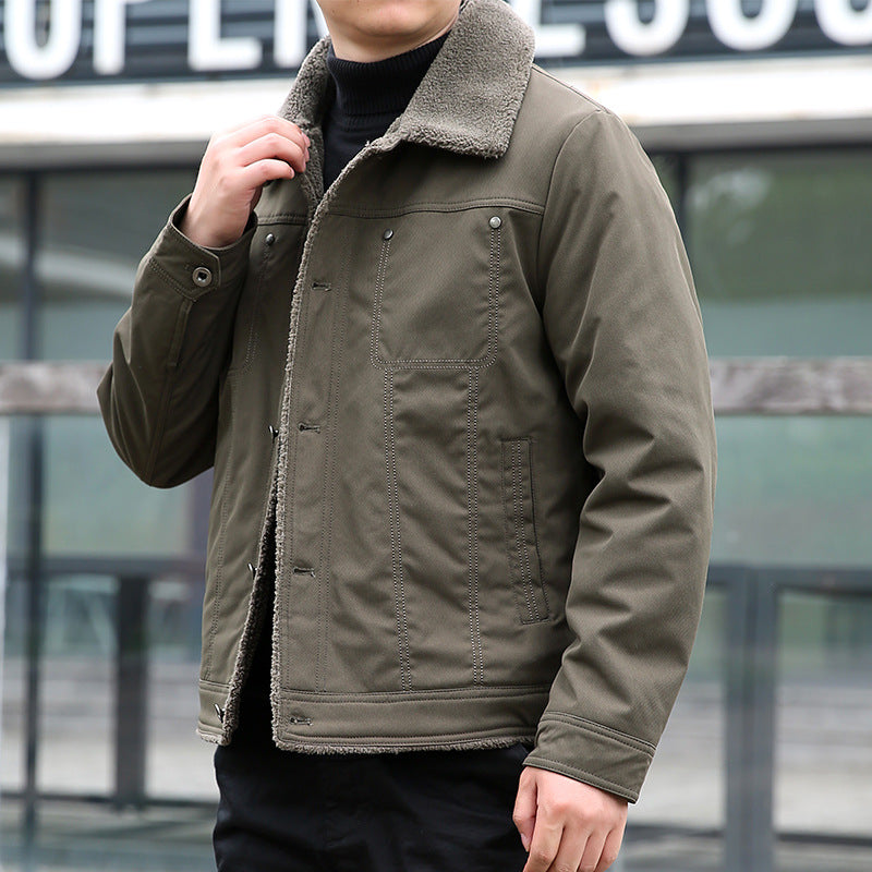 Herren Lässige Jacke mit Teddyfutter Drune
