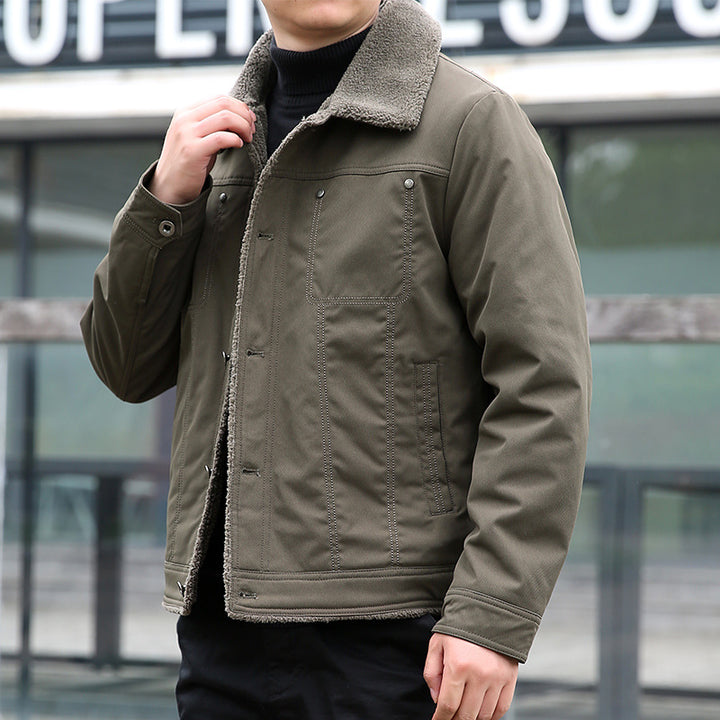 Herren Lässige Jacke mit Teddyfutter Drune