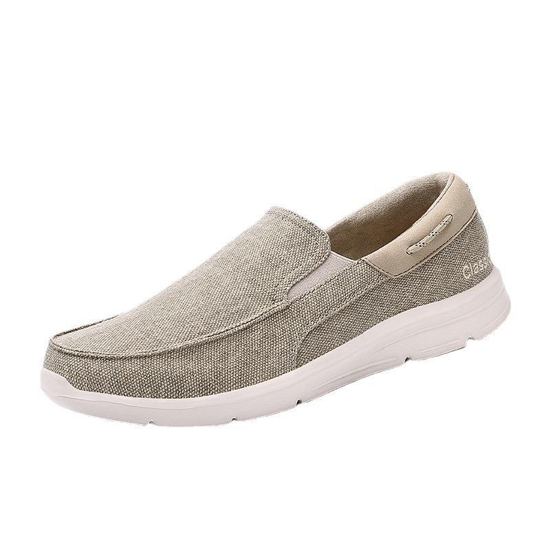 Herren nan legerer Canvas-Slipper mit elastischem Einsatz und stoßdämpfender Leichtsohle Drune