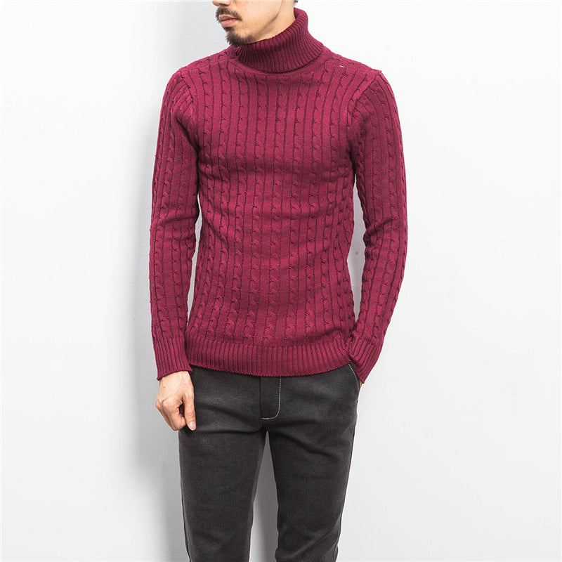Herren nan Feinstrick-Rollkragenpullover mit Zopfmuster und schmaler Silhouette Drune