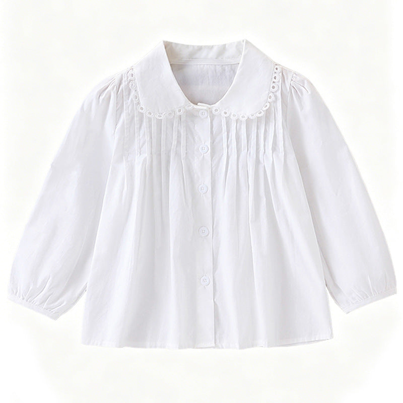 Mädchen Bluse mit Rüschendetails und elegantem Kragen Drune