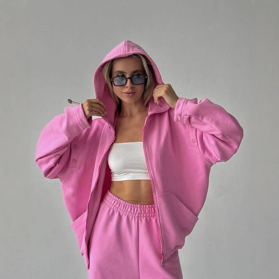 Damen sportliches Kapuzen-Set mit innovativem Design Drune