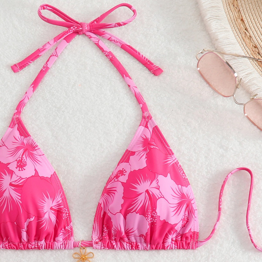 Damen Bikini-Set mit floralem Design und verstellbaren Bindebändern Drune
