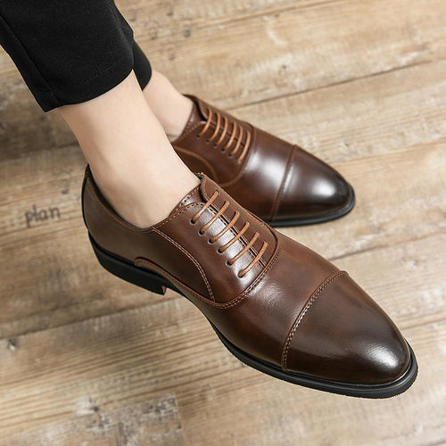Herren elegante Oxford-Halbschuhe mit Cap-Toe, gepolstertem Komfortfußbett und rutschfester PR-Laufsohle Drune