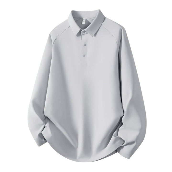Herren Langarm-Poloshirt aus technischem Stretch mit Hemdkragen & Halbknopf-Leiste Drune