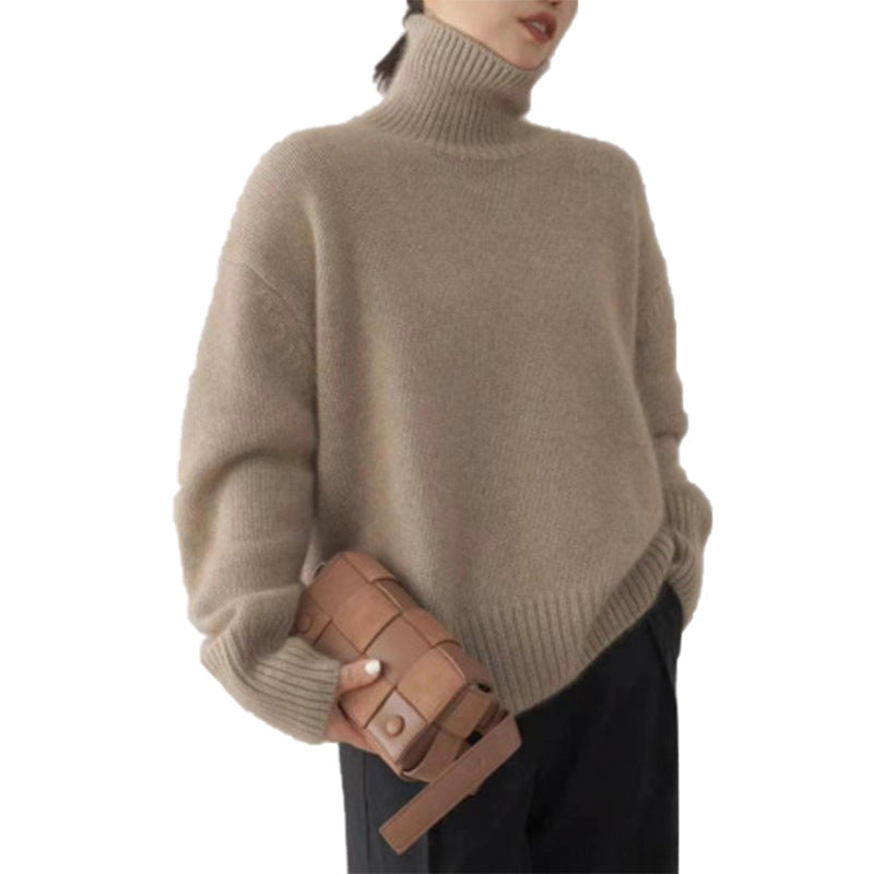 Damen Kuscheliger Rollkragenpullover aus hochwertiger Wolle Drune