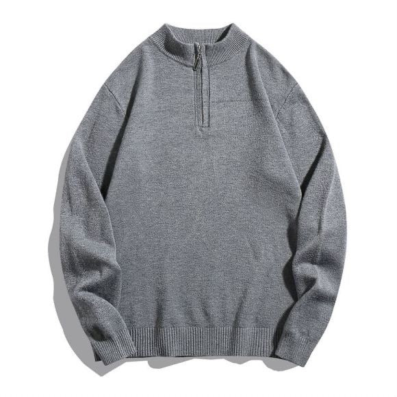 Herren komfortabler Pullover mit modernem Stehkragen und dezenter Reißverschlussöffnung Drune