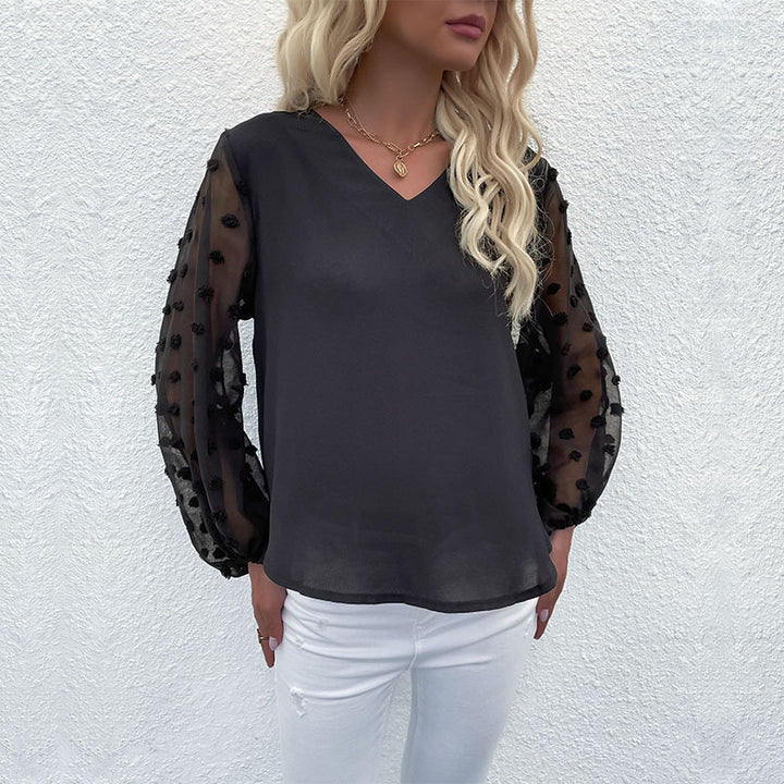 Damen Elegantem Oberteil mit Puffärmeln Drune