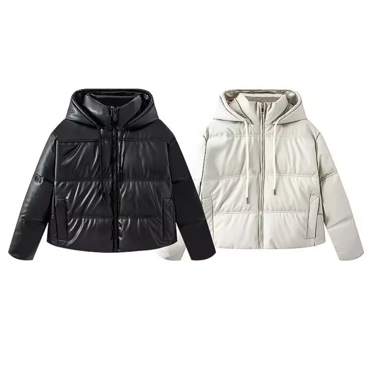 Damen nan leichte gesteppte Kurzjacke mit hohem Innenkragen, verstellbarer Kapuze und verdecktem Reißverschluss Drune